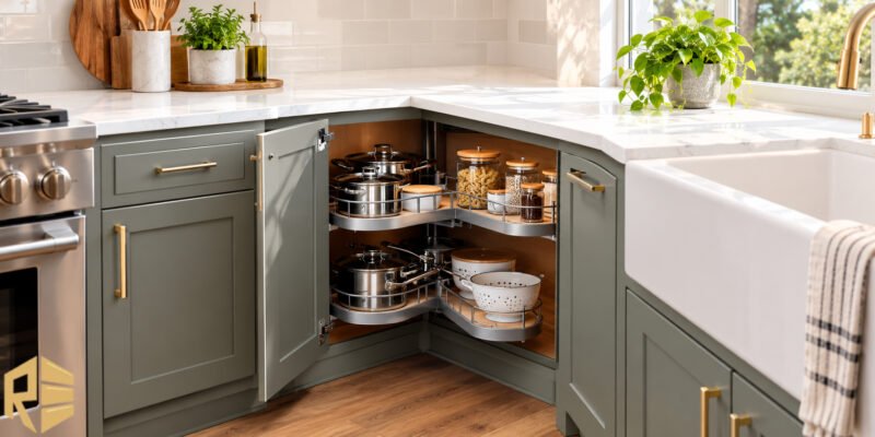 Corner Cabinets That Make Difficult Areas Easier to Use